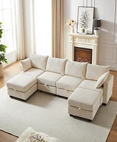 Modular Sectional Sofa with Storage and Convertible Sleeper