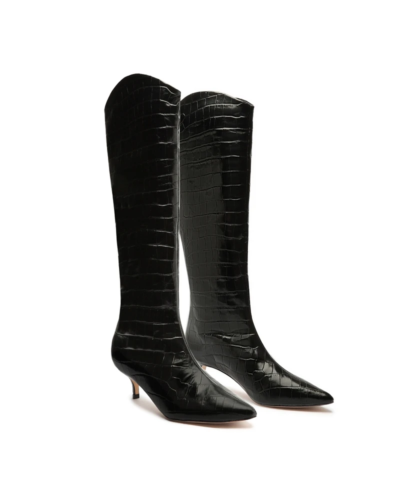 Schutz Women's Maryana Low Stiletto Knee High Heel Boots