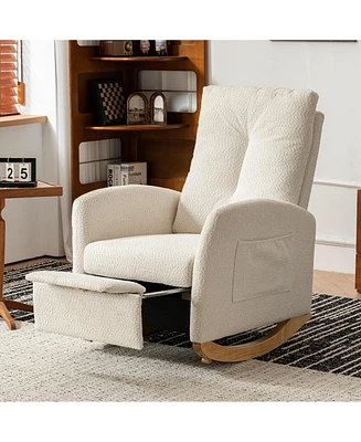 Cozy Rocking Chair with Footrest and Storage