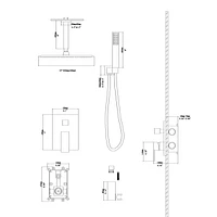 10" Rain Shower Head Systems, Matte Black, Ceiling Mounted Shower