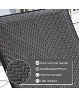 Set of 2 Outdoor Wicker Chaise Lounge Chairs