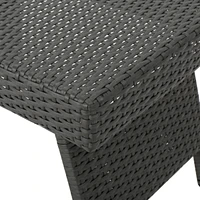 Charming Transitional Faux Rattan Wicker Accent Table