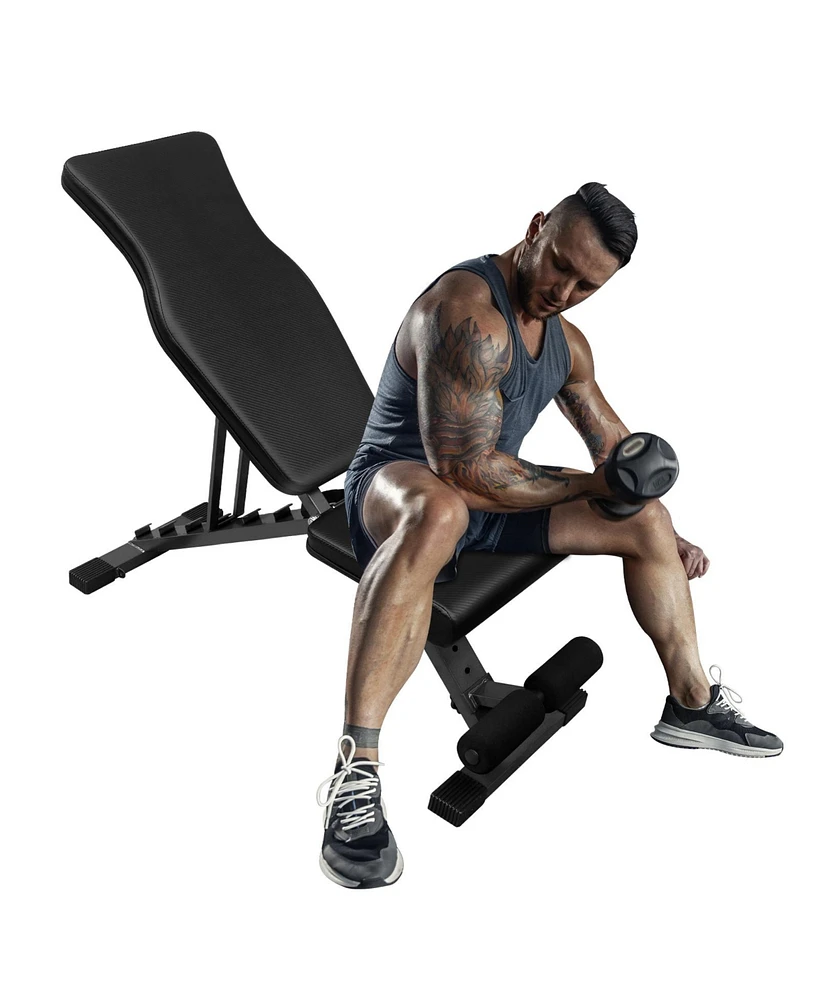 Foldable Sit-Up Bench with 6 Back and 4 Seat Positions