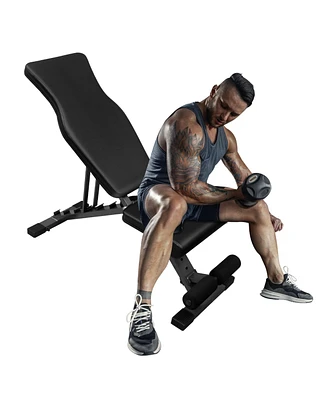 Foldable Sit-Up Bench with 6 Back and 4 Seat Positions
