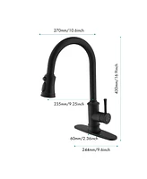 Brushed Nickel Pull Out Kitchen Faucet with Pull Down Sprayer