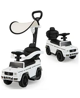 3-In-1 Kids Ride on Mercedes Benz G350 Push Car with Canopy