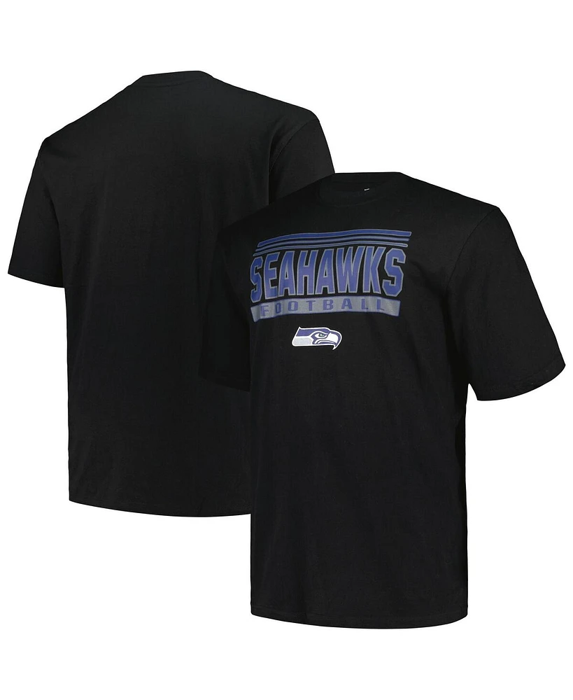 Fanatics Men's Black Seattle Seahawks Big Tall Pop T-Shirt