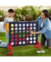 4-in-a-row Game Set with 42 Pcs Chips & 600D Oxford Fabric Carrying Bag Wooden