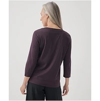 Pact Women's Organic Cotton Softspun Scoop Neck 3/4 Sleeve Tee
