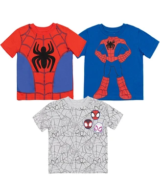 Spidey and His Amazing Friends Toddler Boys Marvel Avengers 3 Pack T-Shirts