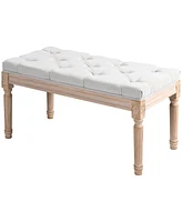 Homcom 32" End of Bed Bench, Upholste Bedroom Bench,