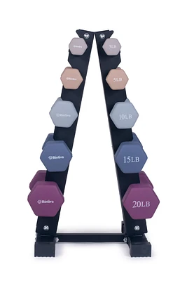Bintiva Earthtone Dumbbell Kit With Stand