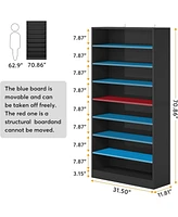 Tribesigns Tall Shoe Cabinet, 9 Tiers 40-45 Pairs Heavy Duty Wood Freestanding Shoe Storage Cabinet