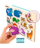 Quokka Learning Travel Toddler Wooden Puzzles Ages 2-4 Animals Shapes