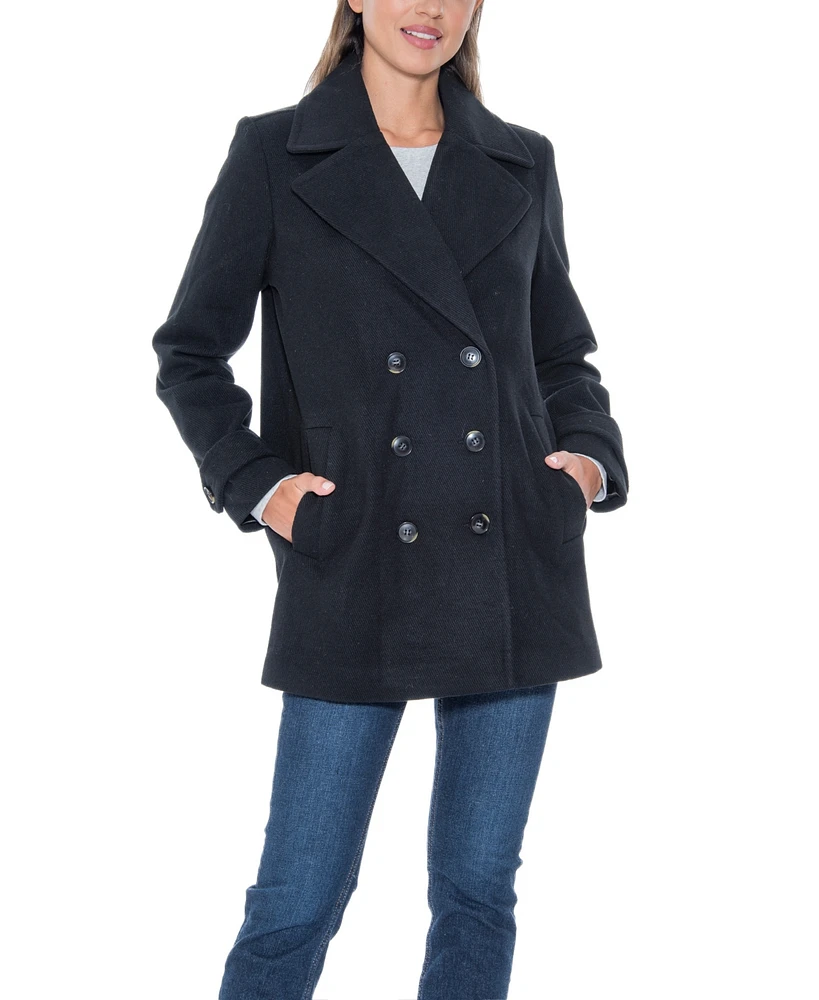 Sebby Collection Women's Double Breasted Pea Coat