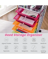 10 Drawer Rolling Storage Cart Scrapbook Paper Office School Organizer