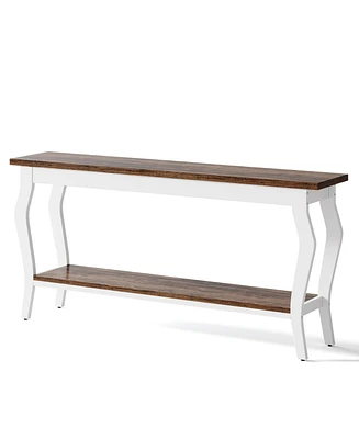 Tribesigns 70.9 Inches Extra Long Sofa Table Behind Couch, Vintage Console Entry with 2-Tier Storage for Hallway, Entryway, Living Room