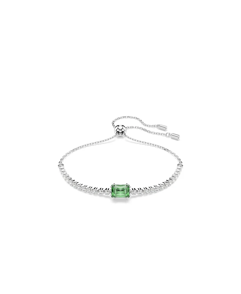 Swarovski Matrix Tennis Mixed Cuts, Green, Rhodium Plated Bracelet