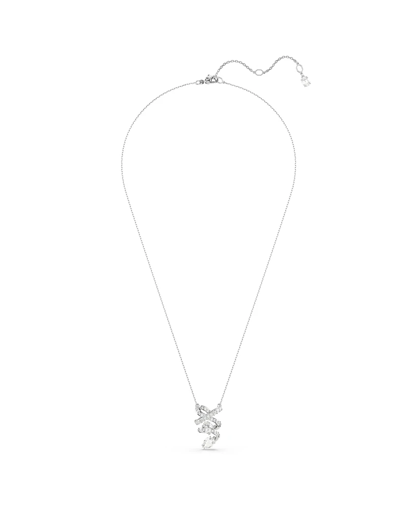 Swarovski Hyperbola Mixed Pendant Cuts, White, Rhodium Plated Necklace
