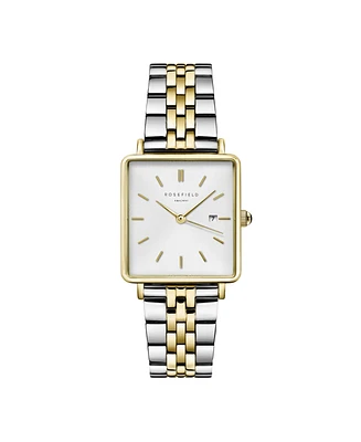 Rosefield Boxy Women's Two Tone Stainless Steel Bracelet Watch 28mm