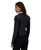 Andrew Marc Women's Felix Asymmetrical Moto Jacket With Wing Collar