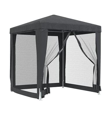 Party Tent with 4 Mesh Sidewalls Anthracite 6.6'x6.6' Hdpe