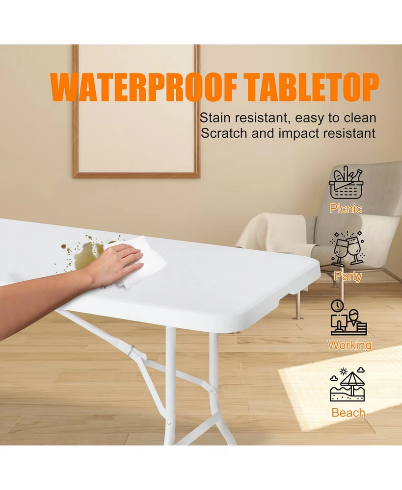 8ft Foldable Table: Portable and Durable for Outdoor Activities