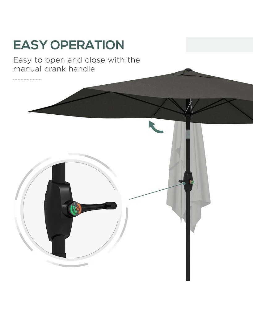 6.5' x 10' Rectangular Patio Umbrella