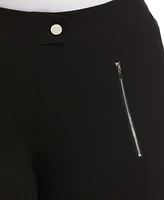 Rafaella Plus Classic Fit Pull-On Ankle Pant with Zipper Detail