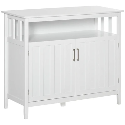 White Buffet Cabinet with Adjustable Shelves