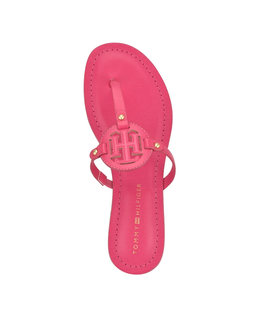 Tommy Hilfiger Women's Litzy Logo T-Strap Flat Sandals