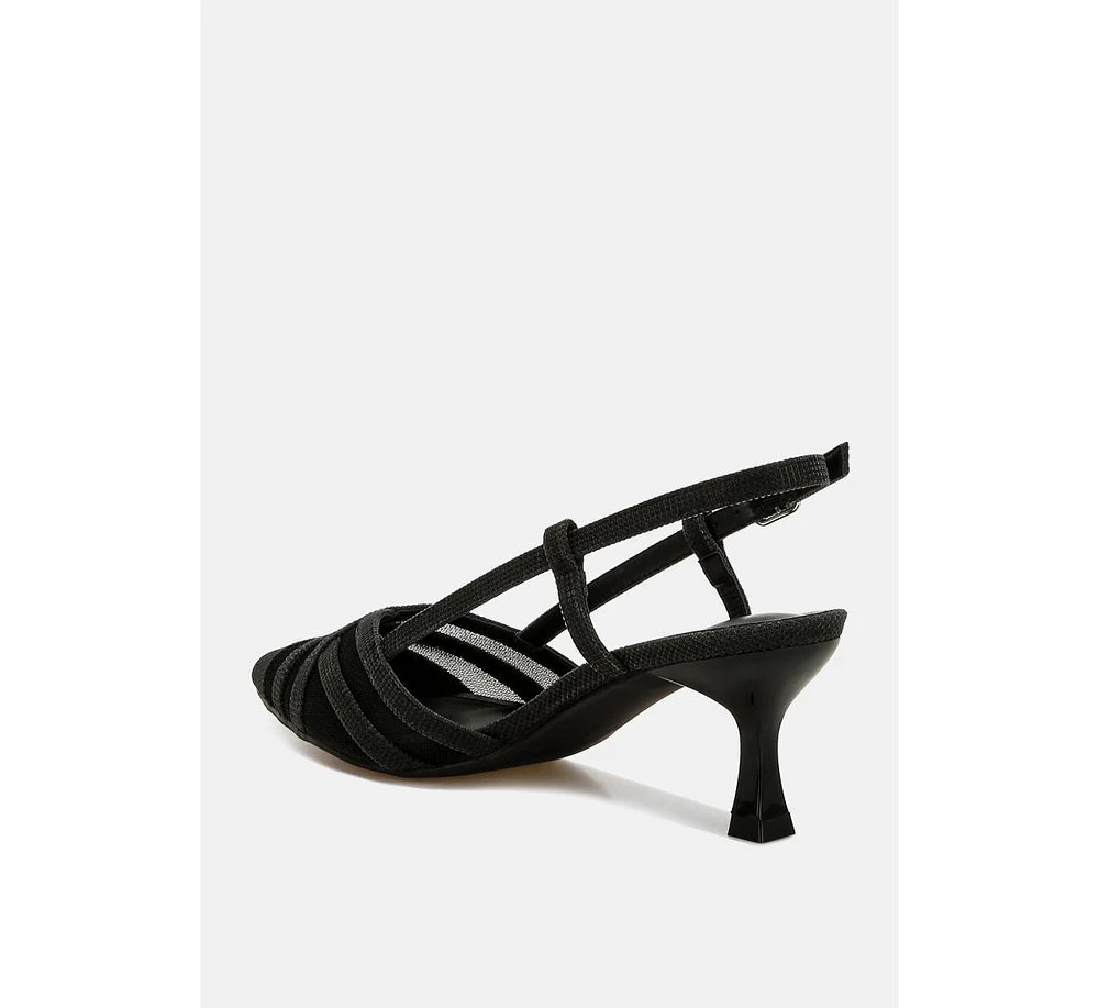 Daldra Kitten Heel Slingback Sandals