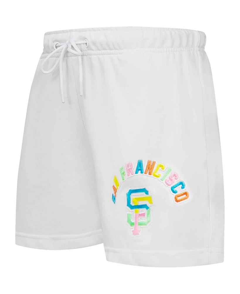 Pro Standard Women's White San Francisco Giants Washed Neon Shorts