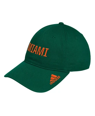 Adidas Men's Green Miami Hurricanes Locker Room Wordmark Slouch Adjustable Hat