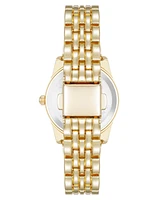 Anne Klein Women's Quartz Casual Coin Edge Black and Gold-Tone Alloy Metal Watch, 26mm