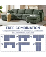 Modular Sectional Sofa with Storage and Convertible Sleeper