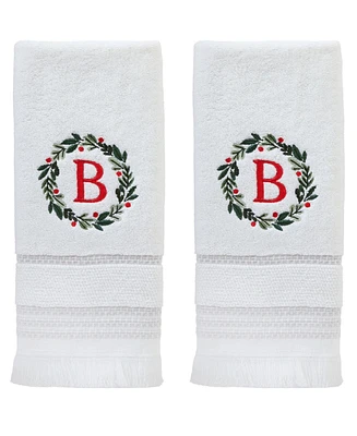 Skl Home Wreath Monogram Cotton Hand Towel, 16" x 26"