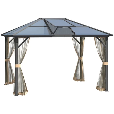 10'x12' Hardtop Aluminum Gazebo with Polycarbonate Roof