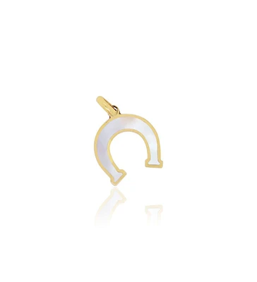 The Lovery Mother of Pearl Horseshoe Charm 14K Gold 9 millimeters