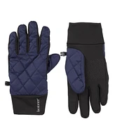 Isotoner Signature Men's Diamond Quilted Pongee and Spandex Water Repellent Touchscreen Gloves