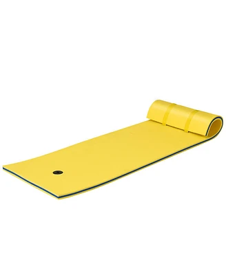 3-Layer Tear-Resistant Foam Floating Pad Island Water Sports Relaxing Orange