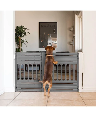 Iris Usa 24"-39" Portable Expandable Pet Gate, Adjustable Pet Barrier for Puppy Small to Medium Dogs Fits Most Doorways Easy Twist-to-Lock F