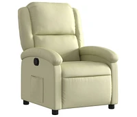 Recliner Chair Cream Real Leather