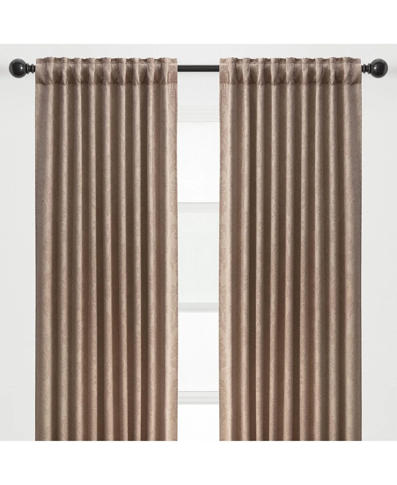 Chanasya Premium 2-Panel Embellish Embossed Blackout Curtains - 3-in-1 Back Tab, Rod Pocket, Ring Tab for Windows Living Room Bedroom