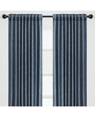 Chanasya Premium 2-Panel Embellish Embossed Classy Blackout Curtains - 3-in-1 Back Tab, Rod Pocket