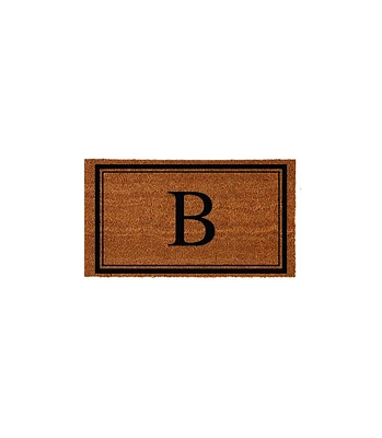 Evergreen Monogram Indoor Outdoor 100% Natural Coir Doormat 28" x 16" | Letter "B"