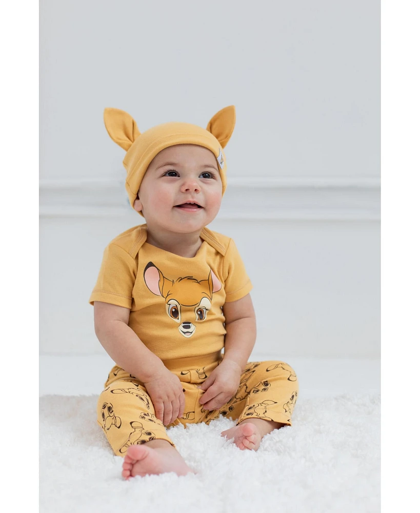 Bambi Baby Boys Bodysuit, Pants and Hat 3 Piece Outfit Set