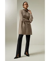 Cashmere Detachable Turtleneck Pullover Sweater for Women
