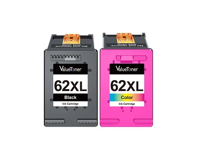 Valuetoner Remanufactured Ink Cartridge Replacement for Hp 62XL 62 Xl to use with Envy 5540 5640 5660 7644 7645 OfficeJet 5740 (Black, Color, 2-Pack)