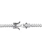 Rachel Glauber White Gold Plated Clear Round Cubic Zirconia Tennis Bracelet